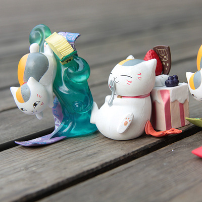 飞客动漫 夏木友人帐公仔 4款猫咪老师 猫咪公