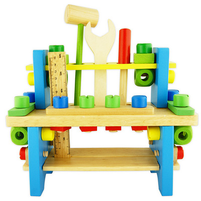 儿童玩具 木制益智玩具 多功能工具台螺丝组合