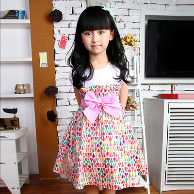 小女孩大童童装2012裙子韩版夏季儿童连衣裙