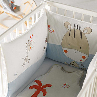 欧洲天鹅绒全棉婴儿床围加厚加高款婴儿床 床