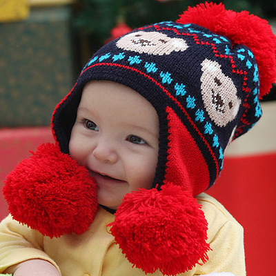 公主妈妈 冬天新款 儿童保暖帽子 小熊帽子 宝宝