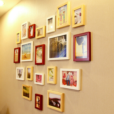 智尚 心形最温馨 实木照片墙 心形组合创意20框