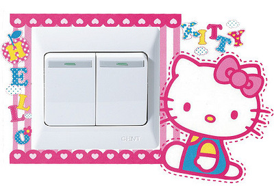 deezu kitty猫 三代可移除创意墙贴纸 卧室可爱