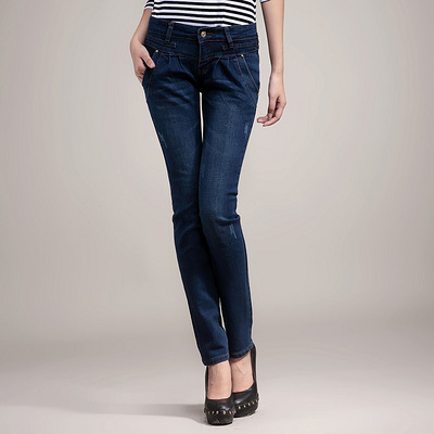 格莱米2012新款韩版女士牛仔裤长裤中腰显瘦