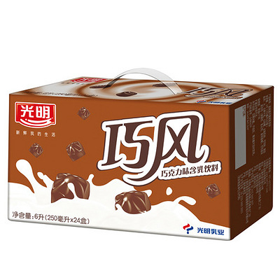 【2箱江浙沪包邮】光明牛奶 巧风巧克力味含乳