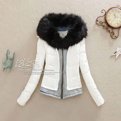 2012冬季 新款女装韩国短外套貉子超大毛领 羽