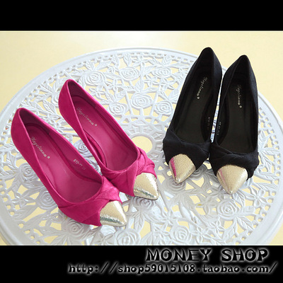 兔子的口袋 2012欧美大牌秀气金属小尖头皮鞋