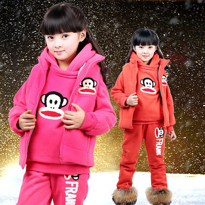 儿童卫衣套装女童秋装2012 韩版加厚抓绒 大嘴