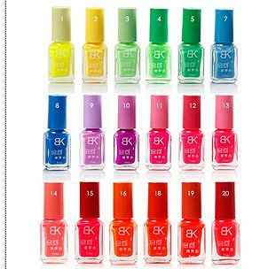 bk商城正品夜光指甲油亚光变色荧光指甲油夜