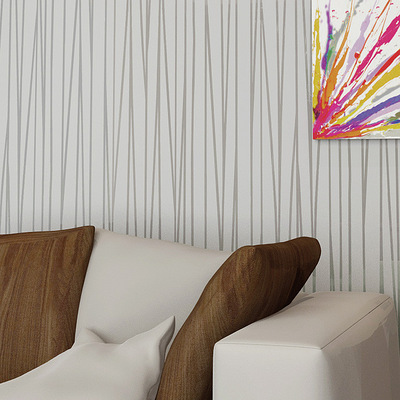 纸尚美学墙纸 现代简约线条 ZS13012 植绒客厅