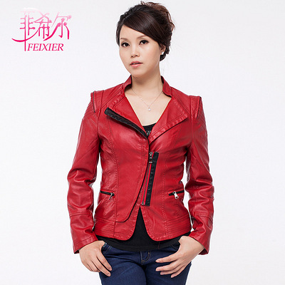 2012秋装新款女装小皮衣中年韩版修身短款大