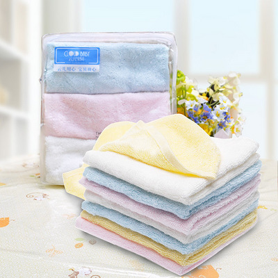 朵朵云 宝宝竹纤维超柔软小毛巾 婴儿方巾 三条