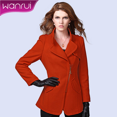 天猫保暖季 婉睿女装 ol立领气质修身中长款羊