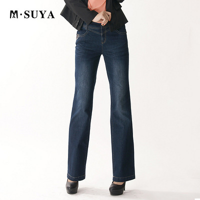 梦舒雅女裤牛仔裤 2012秋 修身提臀微喇长裤 1