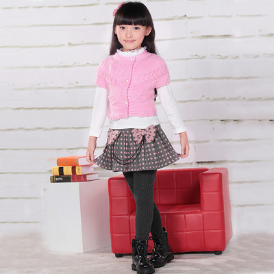 秋冬款童装儿童打底衫上衣外套女童打底衫加厚-+母