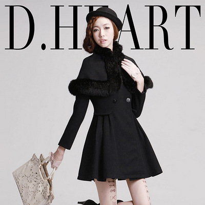 斗篷式披肩女士毛呢短外套中长款呢子大衣20