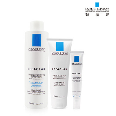 理肤泉祛痘面部套装:清痘净肤爽肤水+洁面泡沫