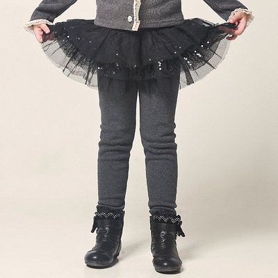 爸爸抱抱 女童秋装新款 加绒加厚打底裤 (不配