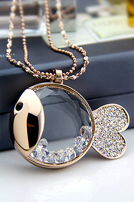 正品!施华洛世奇元素彩钻小丑鱼毛衣链 高档长