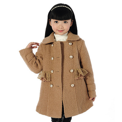 童装 冬装 女童外套2012新款韩版中长款呢子大