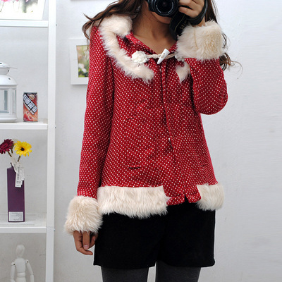 毛呢外套 秋冬新款 a字型日系韩版甜美可爱连