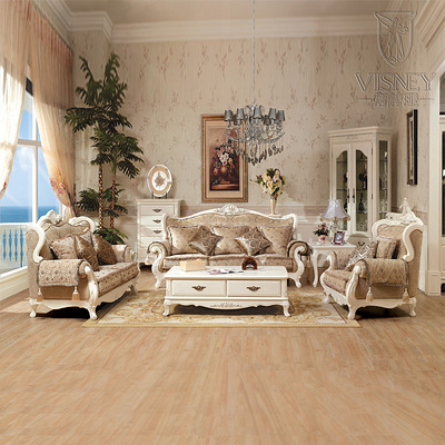 卫诗理家具-欧式实木雕花沙发 法式客厅组合 雕