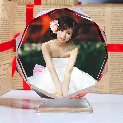 新奇水晶摆件 DIY<em>个性定制照片</em>礼品 送男生女友