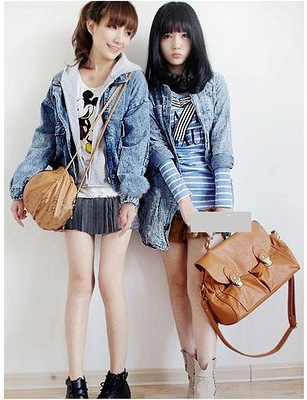 秋冬新款出口韩国女装牛仔衣短款牛仔外套女长