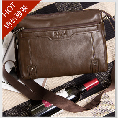 海宁风格褶皱型真皮时尚商务男式手提单肩皮包