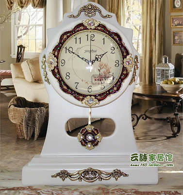 欧式田园客厅座钟钟表创意时尚家居静音钟时钟