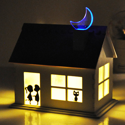 圣诞节礼物 太阳能小夜光小屋创意男女生日礼