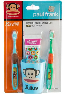 韩国正品 大嘴猴 儿童牙刷牙膏牙杯 牙具套装 -