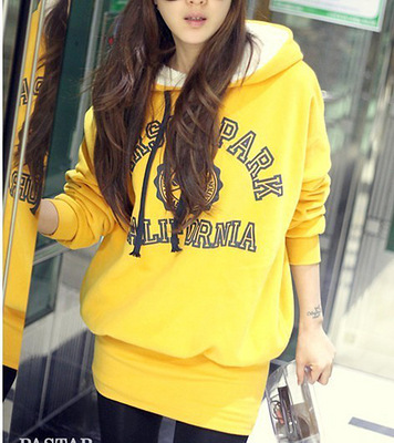 2012新款冬天保暖加厚连体衫 外衣韩版黄色字