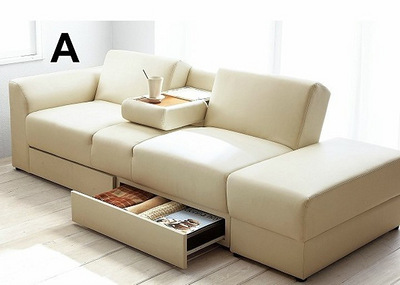 沙发多功能沙发床宜家沙发折叠沙发带抽屉皮沙