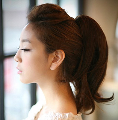 上上梳假发超自然发尾微翘梨花假马尾辫女生爪