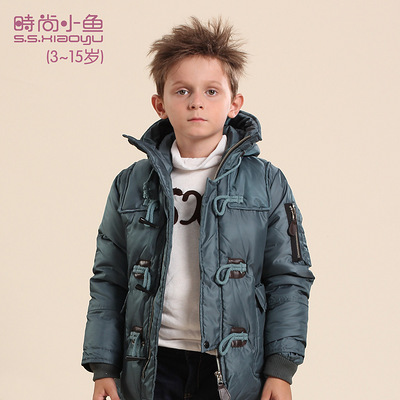 时尚小鱼童装加厚冬儿童男大童羽绒正品韩版男