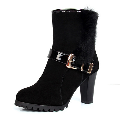 2012新款冬鞋女靴子高跟鞋粗跟短靴靴防水台