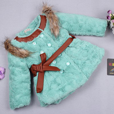 可爱娃娃童装冬装女童毛绒大衣儿童韩版加厚宝