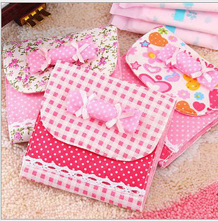 糖果三折卫生棉袋收纳包可爱卫生棉卫生巾包-