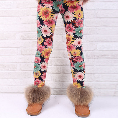 花样童依 秋冬新款儿童装女童加绒加厚打底裤