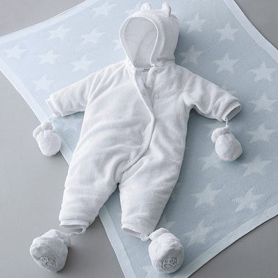 外贸原单男女宝宝婴儿衣服秋冬绒面连帽连身衣