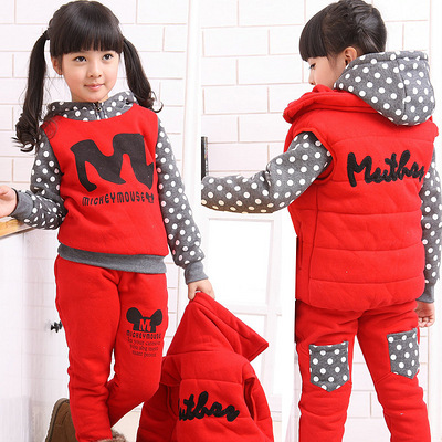 妮圣女童套装2012韩版新款儿童运动加厚加绒