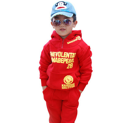 展禾 童装韩版儿童卫衣套装 男童运动休闲套装