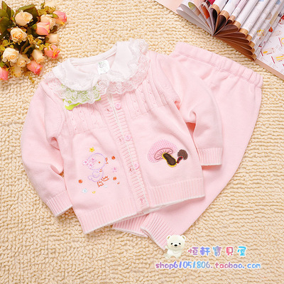 宝宝毛衣2012新款冬装粉色蘑菇婴儿儿童毛衣
