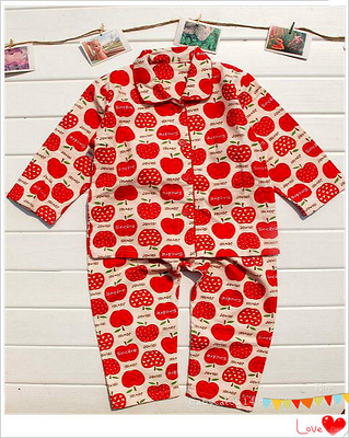 宝宝童装2013春秋装款满印可爱红苹果图案儿