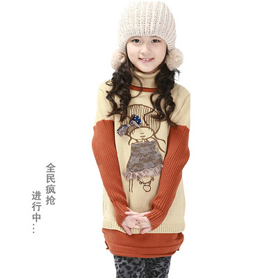 儿童高领毛衣韩版长款 2012新款秋冬中大女童