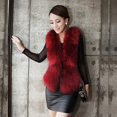 秋冬正品海宁皮草马甲新款貉子毛领新款1012