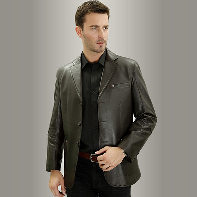 专柜正品沸朗正品男装海宁皮衣2011新款真皮