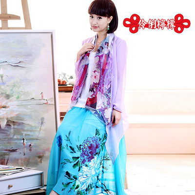 伶俐柠檬原创设计50007中国风雪纺半身裙201