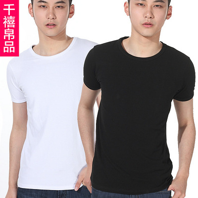 装男装纯色短袖t恤圆领体恤衫打底衫纯白色空
